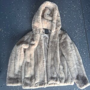 Simply Vera Vera Wang  Plush jacket with hood  - Cream